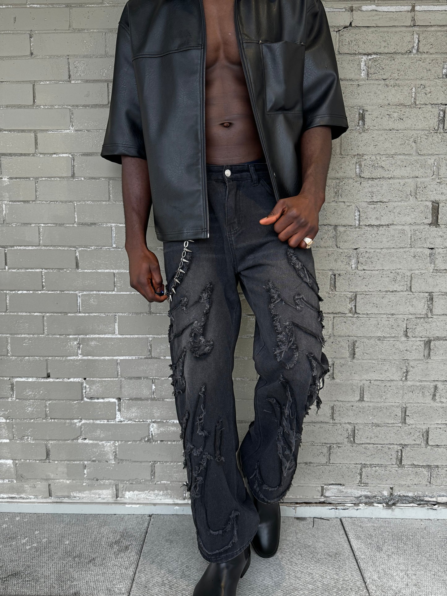 "Rockstar" Stylish Patched Jeans